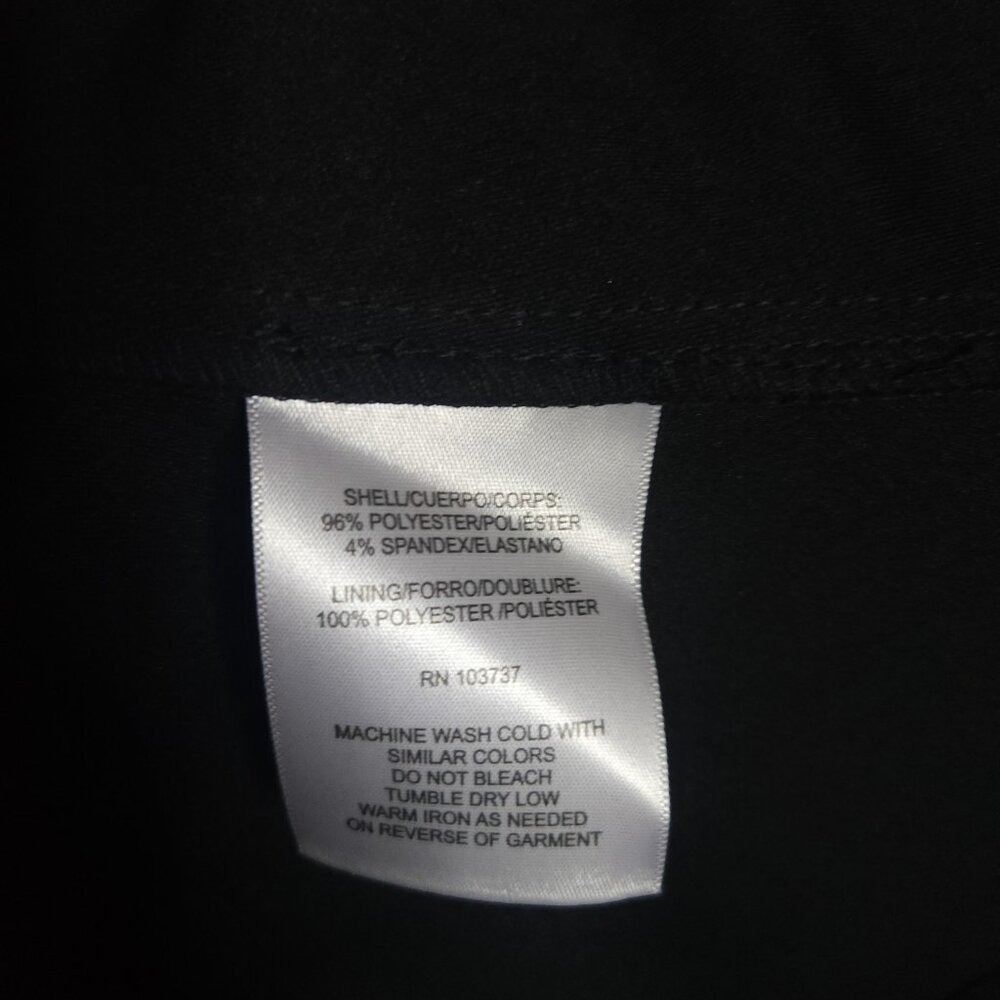 DONNA MORGAN Black Short Sleeve Fit and Flare Midi Dress Size 6 Career Quiet Lux - Picture 4 of 7
